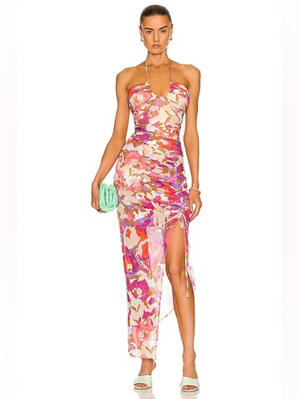 Nicholas x Revolve Maeve Halter Midi Dress in Abstract Floral